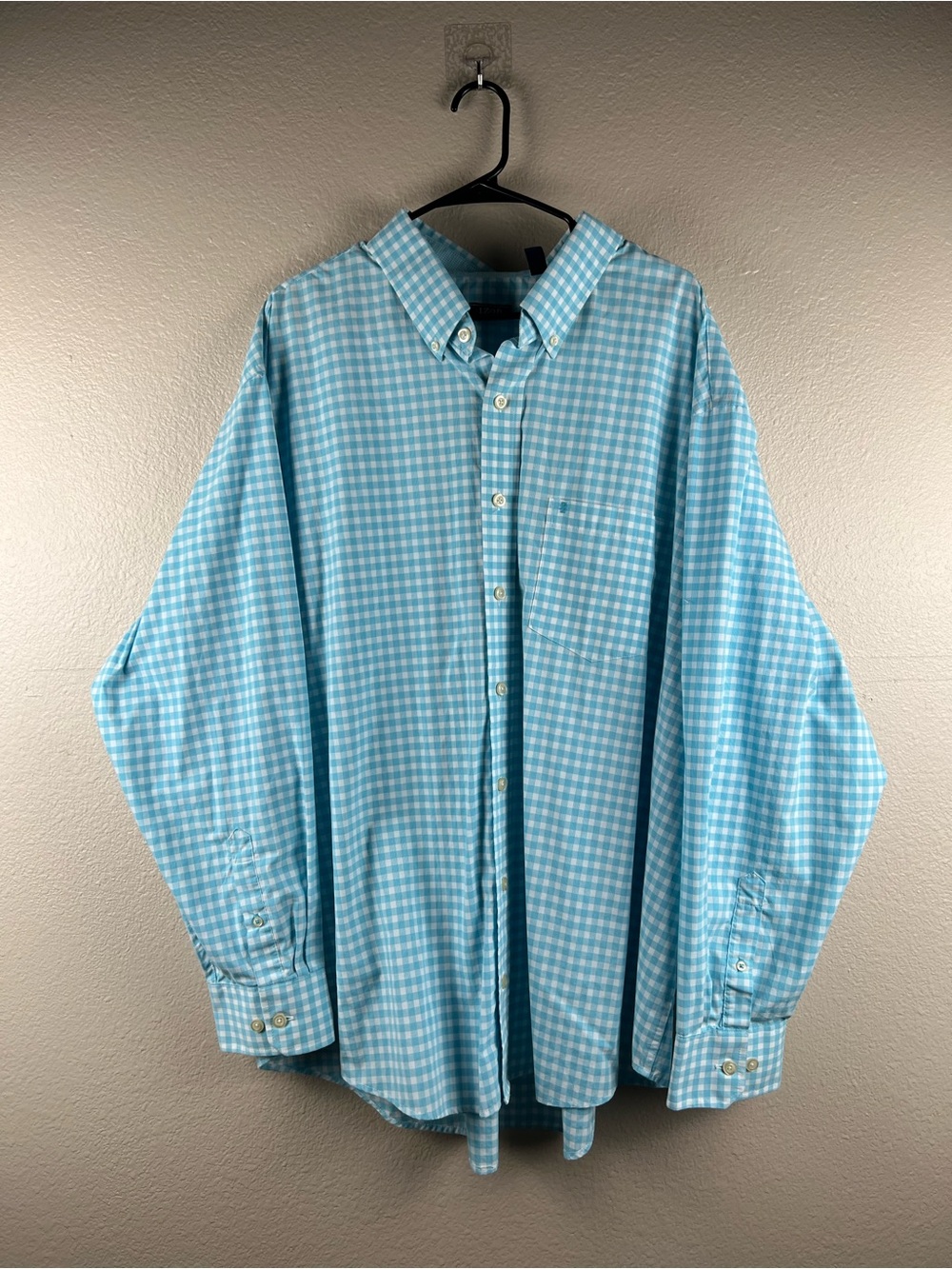 NWOT IZOD Men’s 3XL Blue Gingham Button Down Shirt
